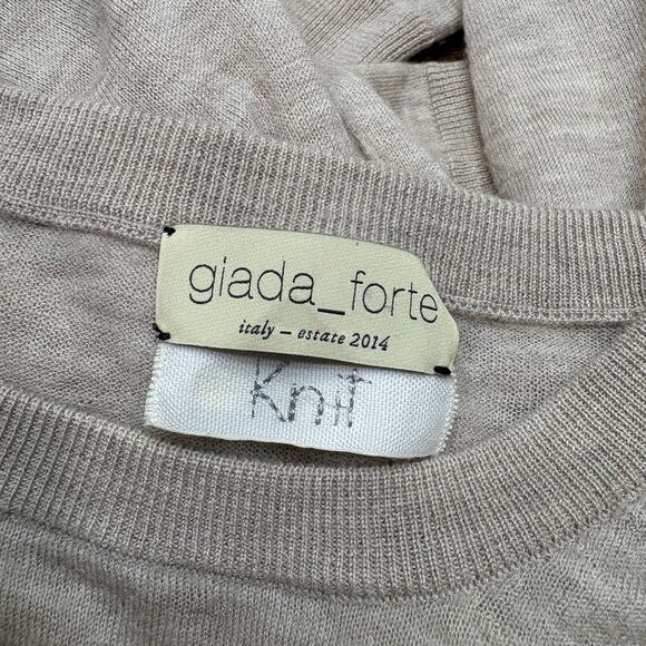 Giada Forte Size US 6 Raglan Sweater 100% Cashmere Neutral Old Money Minimalist - Picture 4 of 13